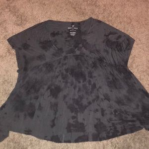 Grey tie-dye top